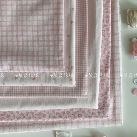 40S Cotton Digital Plaid and Floral Print DIY Fabric