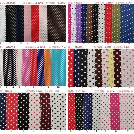 Cotton Polka Dot Print Fabric for Childrenswear and DIY